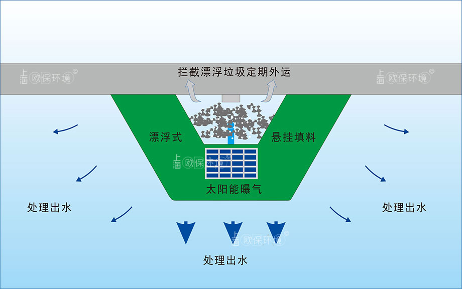 排污点局部强化生物过滤槽治理装置原理图